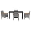 vidaXL Conjunto de Comedor de Jard&iacute;n 5 pcs Gris rat&aacute;n sint&eacute;tico