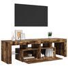vidaXL Mueble de TV con luces LED color roble ahumado 140x36,5x40 cm