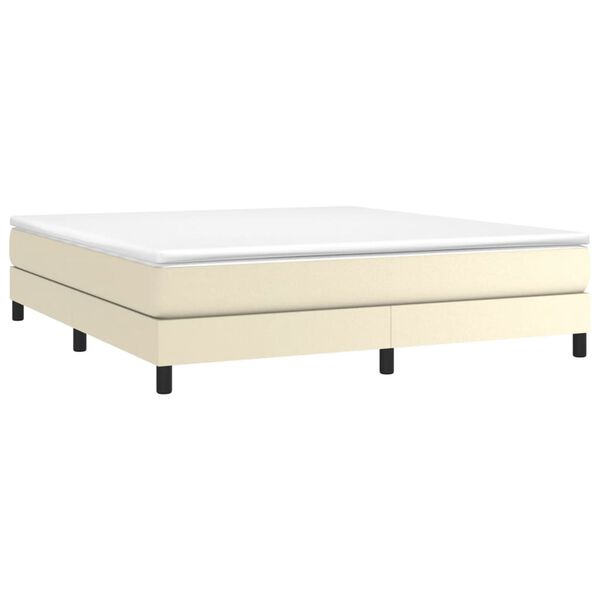 vidaXL Estructura de cama con somier cuero sint&eacute;tico crema 180x200 cm