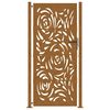 vidaXL Puerta de jardín 100x200 cm de acero corten con diseño de llamas
