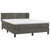 vidaXL Cama box spring con colch&oacute;n terciopelo gris oscuro 140x200 cm