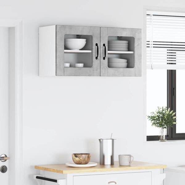 vidaXL Mueble de Cocina con puerta 2 pcs Gris Concreto 40 x 31 x 40 cm
