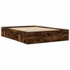 vidaXL Estructura de cama madera de ingenier&iacute;a roble ahumado 135x190cm