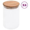 vidaXL Tarros de almacenaje con tapa de bamb&uacute; 4 unidades 800 ml