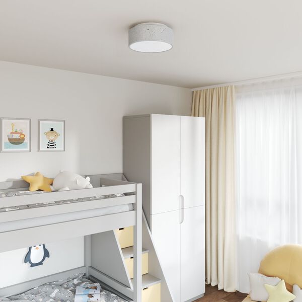 vidaXL Lámpara de techo con focos Gris 30 x 30 x 13,5 cm tela