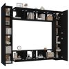 vidaXL Set de muebles para TV 8 piezas madera contrachapada negro