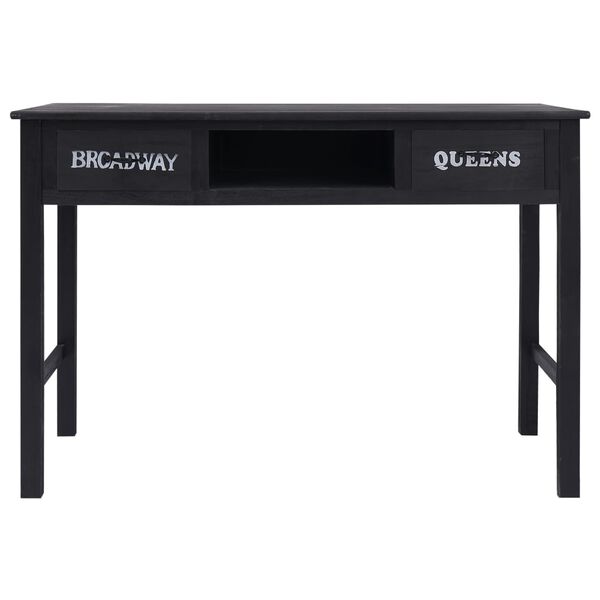 vidaXL Mesa consola de madera negra 110x45x76 cm