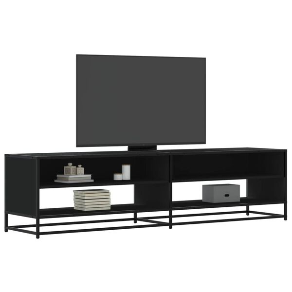 vidaXL Mueble de TV madera de ingenier&iacute;a negro 180,5x40x46 cm