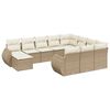 vidaXL Set de sof&aacute;s de jard&iacute;n 11pzas con cojines rat&aacute;n sint&eacute;tico beige