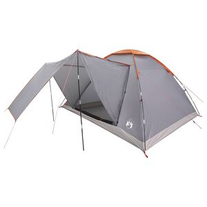 vidaXL Tienda de camping 6 persona Gris y naranja Poli&eacute;ster y Acero