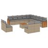 vidaXL Set sof&aacute;s de jard&iacute;n 14 pzas con cojines rat&aacute;n sint&eacute;tico beige