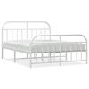vidaXL Estructura cama sin colch&oacute;n con estribo metal blanco 150x200 cm