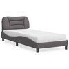 vidaXL Cama con colch&oacute;n Hvar cuero sint&eacute;tico gris 90x200 cm