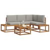 vidaXL Conjunto de sof&aacute;s de exterior 5 Pieza Gris Natural y Claro