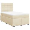 vidaXL Cama box spring con colch&oacute;n tela color crema 120x200 cm