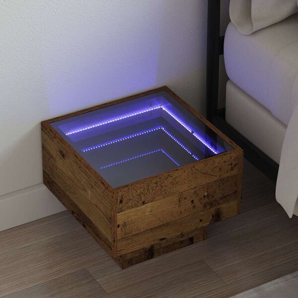 vidaXL Mesa de Caf&eacute; Madera vieja 40 x 40 x 30 cm Madera de ingenier&iacute;a