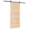 vidaXL Puerta Corredera Marr&oacute;n 90 x 208 cm Madera de pino macizo