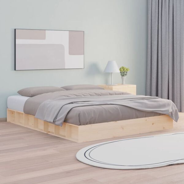 vidaXL Estructura de cama de madera maciza 120x200 cm