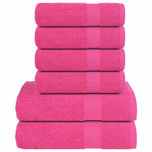 vidaXL Juego de toallas FROGN 6 piezas rosa 360 g/m&sup2;