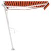 vidaXL Toldo autom&aacute;tico LED sensor de viento naranja marr&oacute;n 300x250 cm