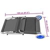 vidaXL Tumbona plegable con toldo y ruedas acero gris
