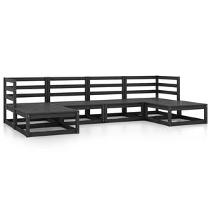 vidaXL Juego de muebles de jard&iacute;n 6 piezas madera maciza de pino