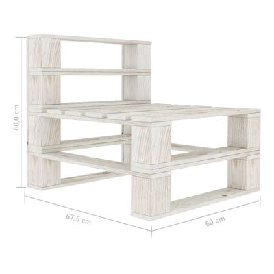 vidaXL Juego de muebles de palés para jardín 8 piezas madera blanco