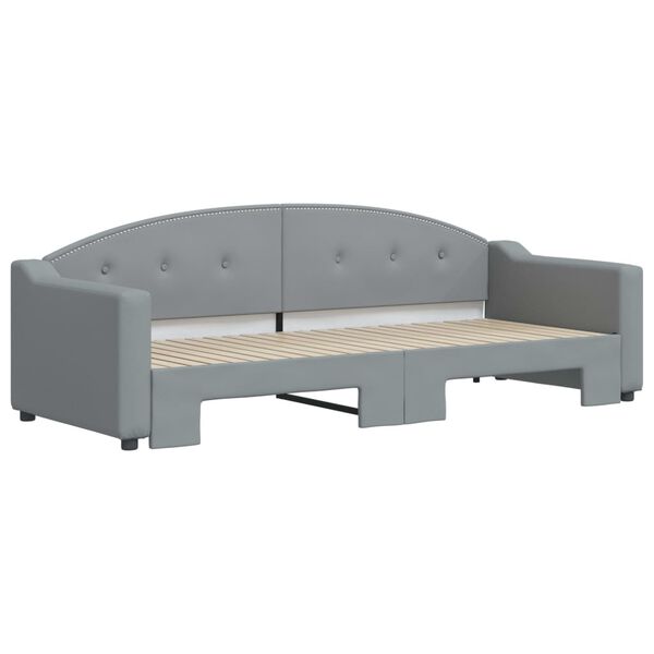 vidaXL Sof&aacute; cama nido tela gris claro 80x200 cm
