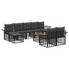 vidaXL Conjunto de sof&aacute;s de exterior 10 uds. Negro y Gris oscuro
