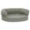 vidaXL Colch&oacute;n para cama de perro ergon&oacute;mico aspecto lino gris 60x42cm