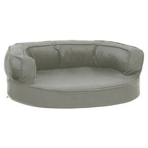 vidaXL Colch&oacute;n para cama de perro ergon&oacute;mico aspecto lino gris 60x42cm