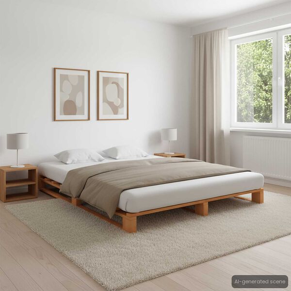 vidaXL Marco cama palets sin colchón madera maciza marrón 180x200 cm