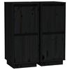 vidaXL Aparador 2 uds madera maciza de pino negro 31,5x34x75 cm
