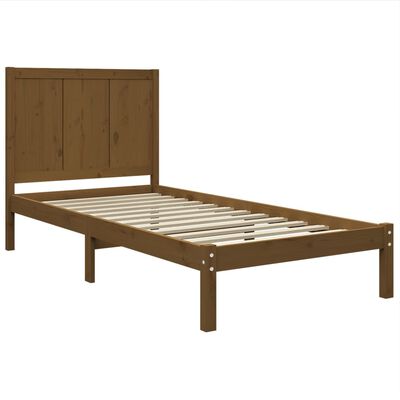 vidaXL Estructura de cama madera maciza de pino marrón miel 100x200 cm