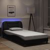 vidaXL Estructura de cama con LED sin colchón Hvar negro 100x200 cm