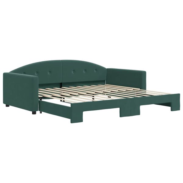 vidaXL Sof&aacute; cama nido terciopelo verde oscuro 100x200 cm