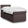 vidaXL Cama box spring con colch&oacute;n tela marr&oacute;n oscuro 80x200 cm