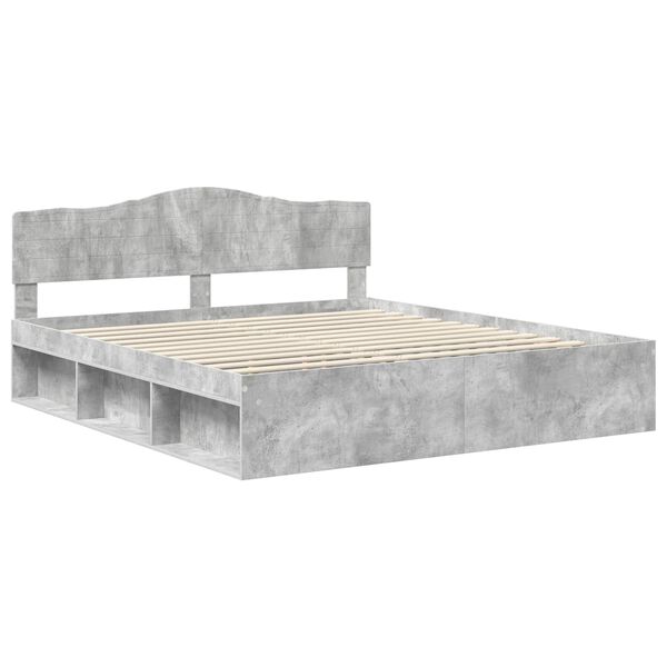vidaXL Estructura de cama Concreto 180 x 200 cm Madera de pino macizo