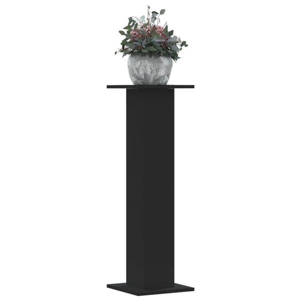 vidaXL Soportes de plantas 2 uds madera ingenier&iacute;a negro 30x30x95 cm