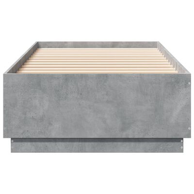 vidaXL Estructura de cama madera de ingeniería gris hormigón 100x200cm