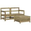 vidaXL Juego de sof&aacute;s de jard&iacute;n 3 piezas madera de pino impregnada