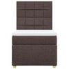 vidaXL Cama box spring con colch&oacute;n tela marr&oacute;n oscuro 90x190 cm