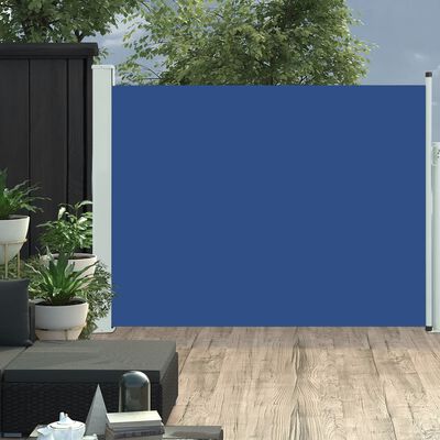vidaXL Toldo lateral retráctil de jardín azul 140x500 cm
