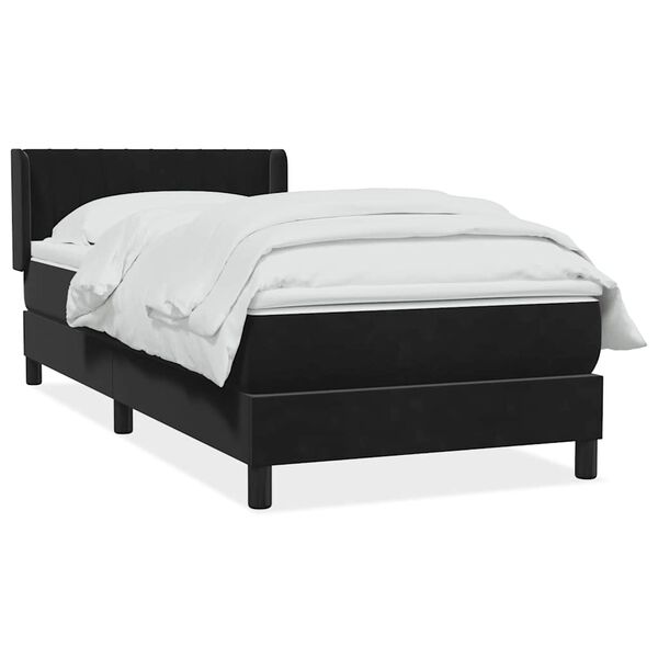 vidaXL Cama box spring con colch&oacute;n cuero sint&eacute;tico negro 80x220 cm