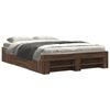 vidaXL Estructura de cama sin colch&oacute;n madera marr&oacute;n roble 120x190 cm