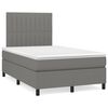 vidaXL Cama box spring con colch&oacute;n y LED tela marr&oacute;n oscuro 120x190 cm