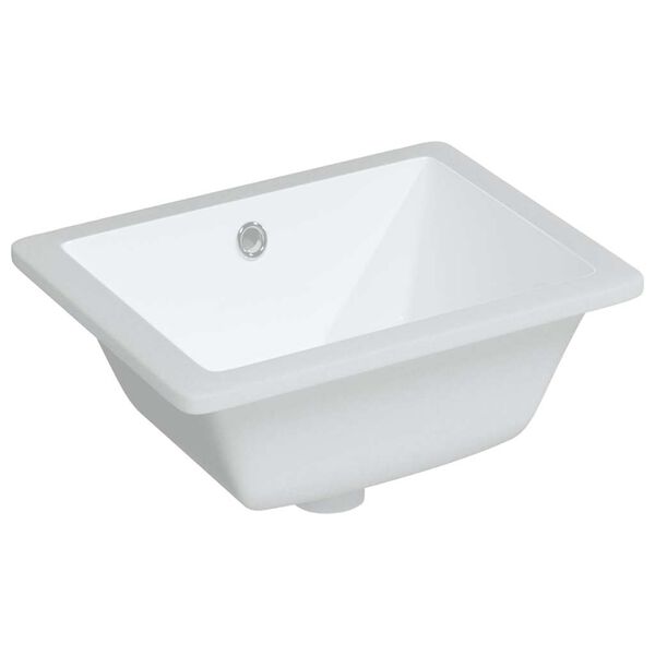 vidaXL Lavabo de ba&ntilde;o rectangular cer&aacute;mica blanco 39x30x18,5 cm