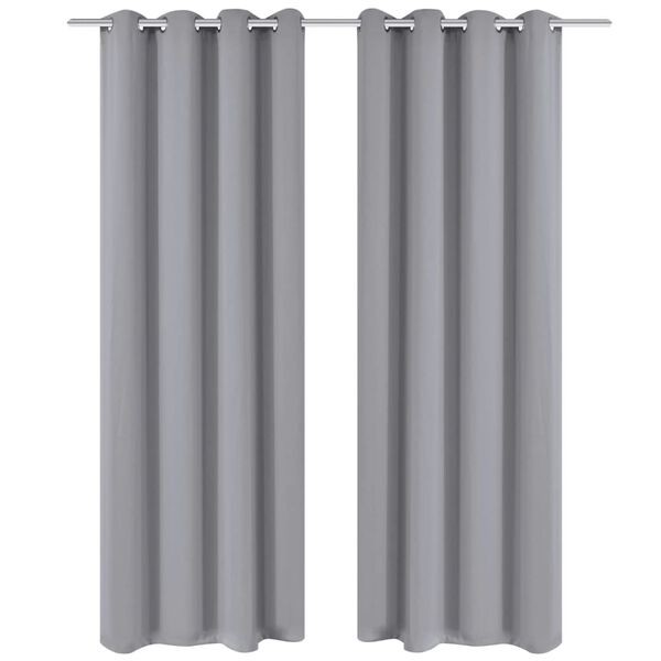 vidaXL Cortinas opacas 2 piezas con ojales de metal 135x175 cm gris