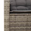 vidaXL Mesita y sillas con cojines 3 pzas ratán PE madera acacia gris