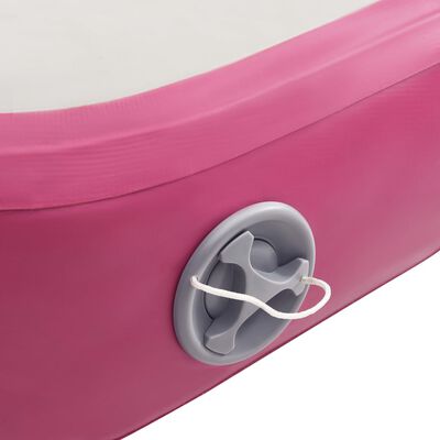 vidaXL Esterilla inflable de gimnasia con bomba PVC rosa 200x200x20 cm